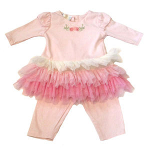 NEW Isobella & Chloe‎ 2pc Ruffle Tunic Set Baby 9m